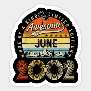 Awesome Since June 2002 Vintage 21st Birthday Sticker